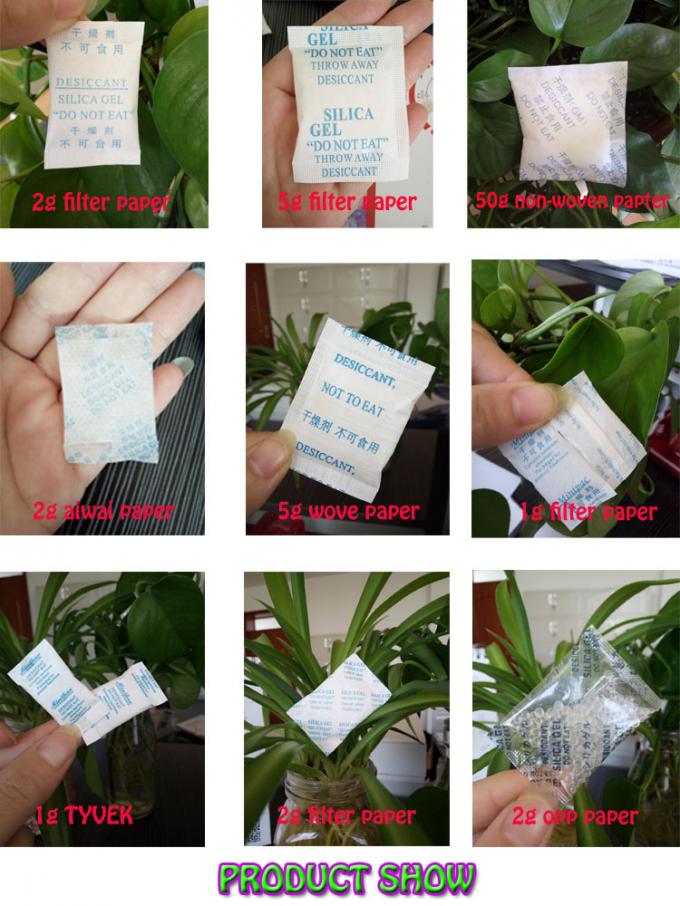 Custom Silica Gel Pouches , Small Desiccant Packs Stable Chemical Properties